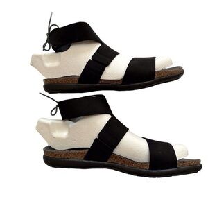 Naot Black Strappy Lace-Up Sandals